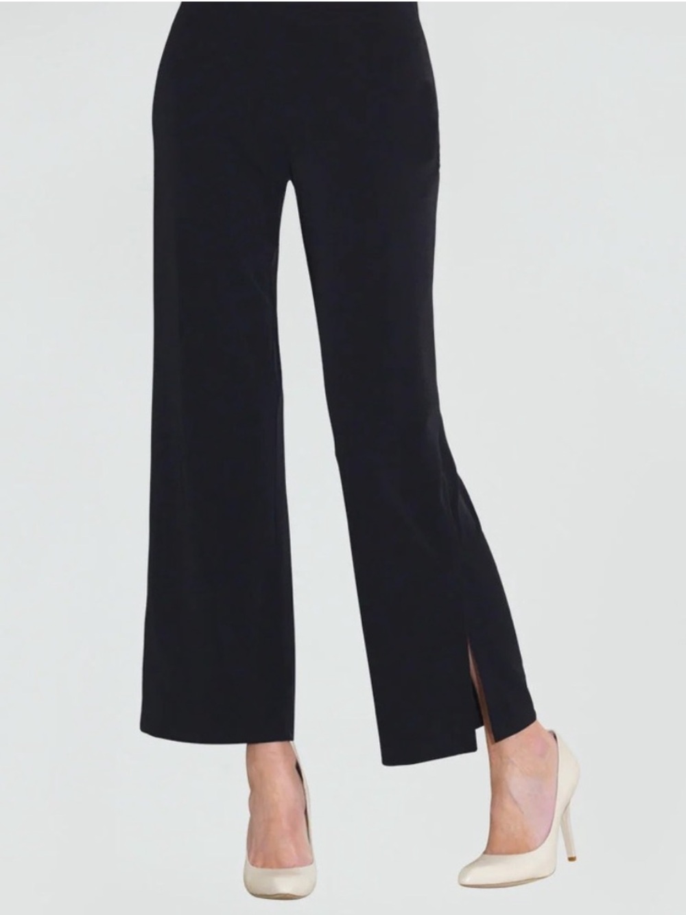 Clara Sun Woo Side Split Ankle Pants Women’s Size XL Pull On Slit Stretch Black